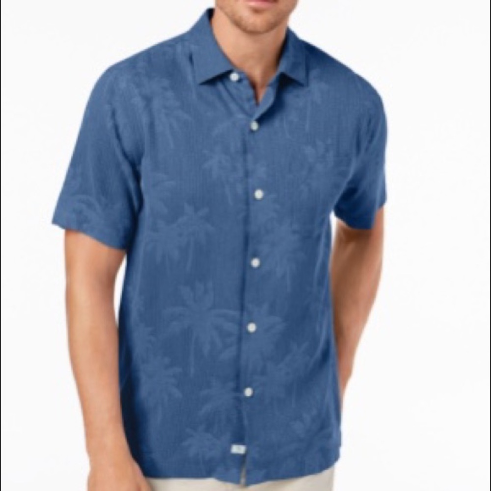 Tommy Bahama Short Sleeve Silk Palm Print XL Shirt